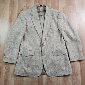 vintage mens SHEPLERS soft tweed blazer jacket‎ western sport suit coat 42R